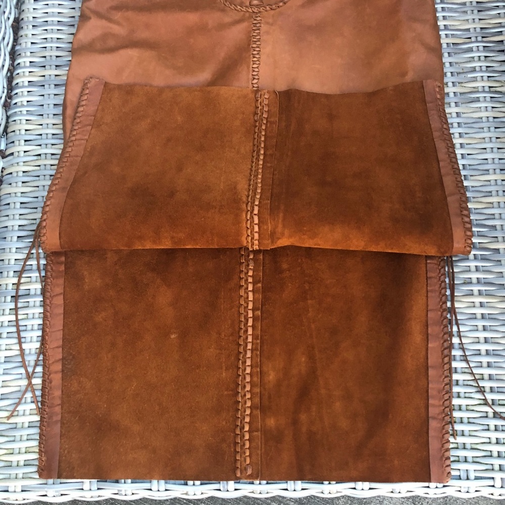 Ralph Lauren Western Leather Skirt 4 Rawhide - Picture 5 of 15